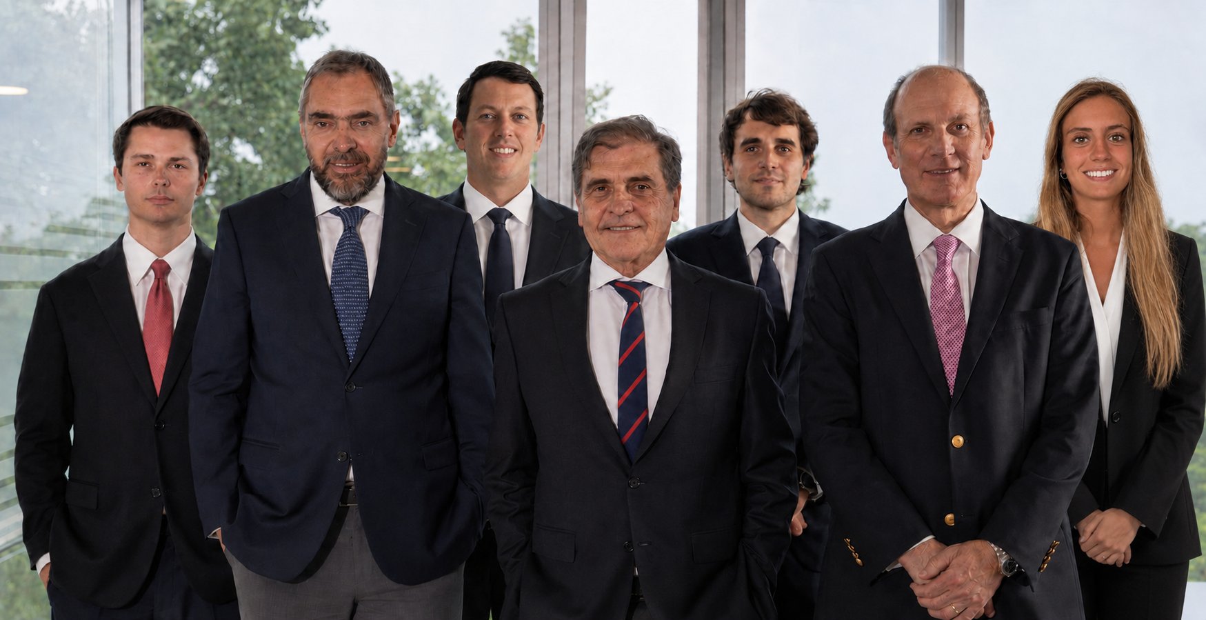El equipo completo de Bespoke Advisors de pie en la oficina